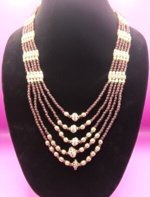 N14 - Garnet and Antique Silver Necklace