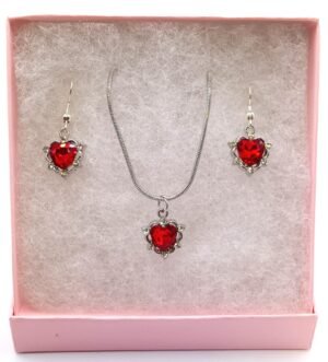 SVG 6 Gift Set – Red Heart Earrings and Matching Pendant