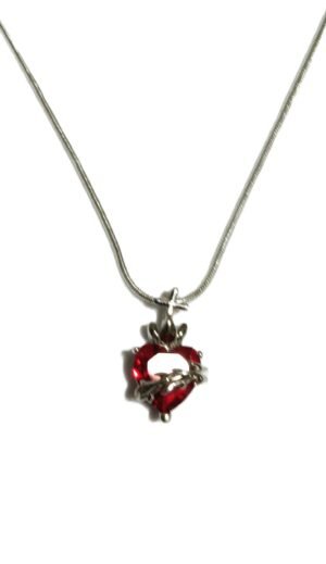 SVN 4 - Red Heart (silvery) with 18" chain
