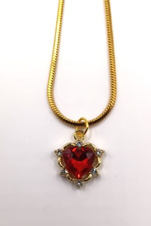 SVN 28 - Small Red Heart Crystal on 18" Chain