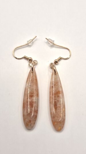 E 56 - Sunstone drops with amazing internal shimmer