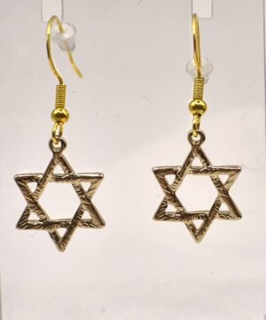 SRJ 1 - Star of David earrings, gold tone