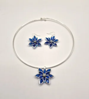 SSG 1 - Set with Blue Crystals – Earrings and Choker