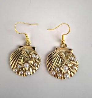SSE 6 Gold-toned Shell with Faux Pearl Embellishments