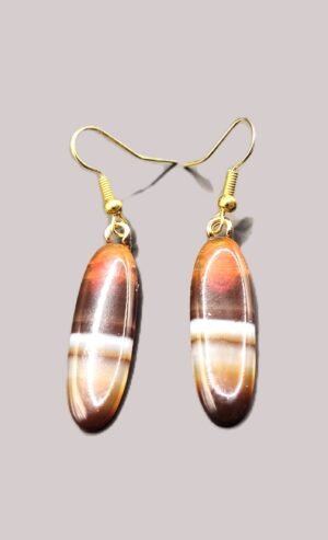 E 58 - Banded Agate Drops (Matched Pair)
